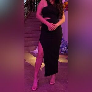 Lulus/DO+BE Look The Part-y Black One-Shoulder Cutout Dress